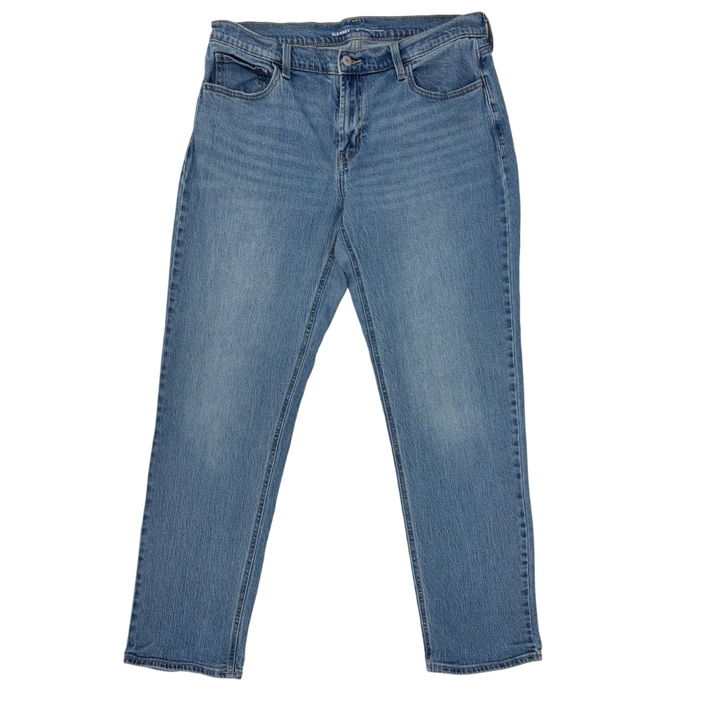Old Navy Wow Boyfriend Jeans Mid Rise Medium Wash Casual Denim 12 Straight Leg
